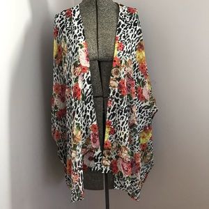 animal floral print/kimono.